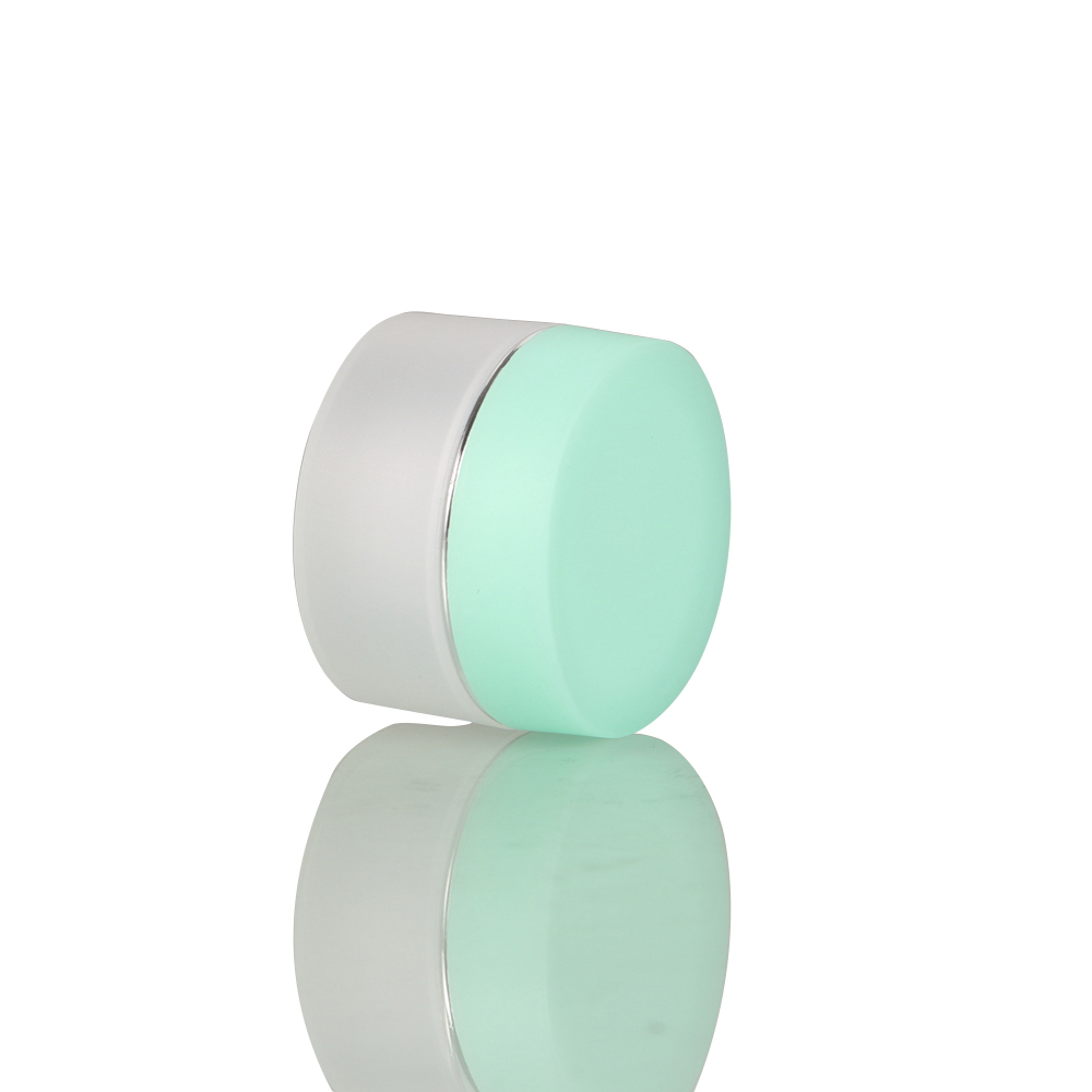 Frosted Double Wall PP Plastic Cream Jar with Pink Blue Lid 15g