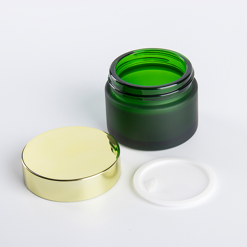 Frosted Empty round cream glass jar 5g, 10g, 15g, 20g, 30g, 50g, 100g