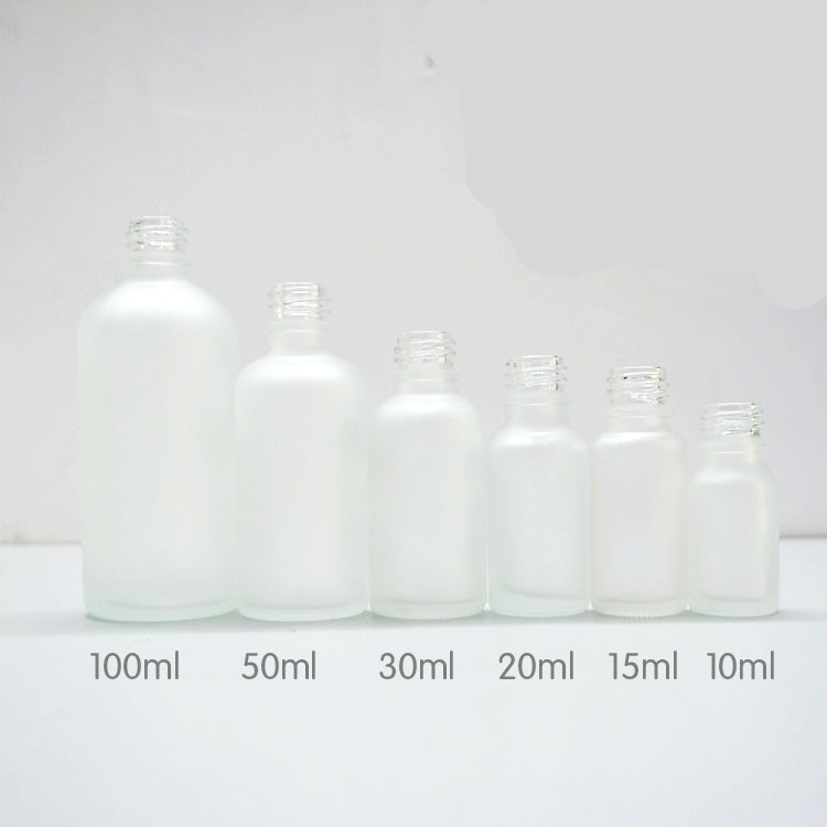 Frosted Essential Oil Glass Dropper Bottle White Luxury Perfume Screen Printing Personal Care Cork