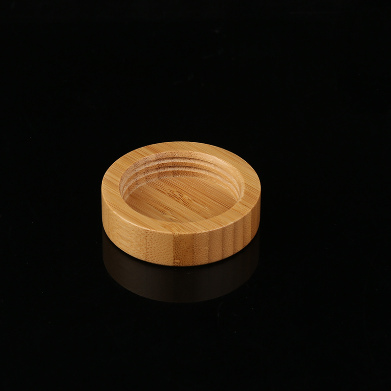 Frosted Glass Cosmetic Cream Jar Bottle Refillable Glass Face Cream Pot Cosmetics Container With Bamboo lids without plastic