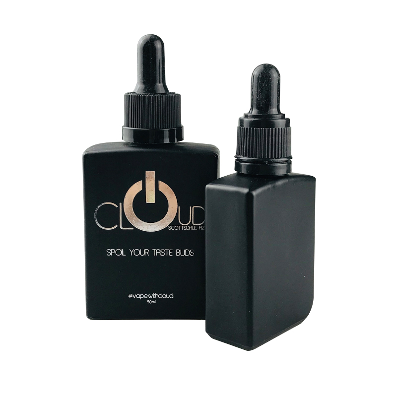 Frosted Glass Rectangle Black White 30Ml Beard Oil Essential Oil Square Matte Glass Dropper Bottle With Bamboo Childproof Cap