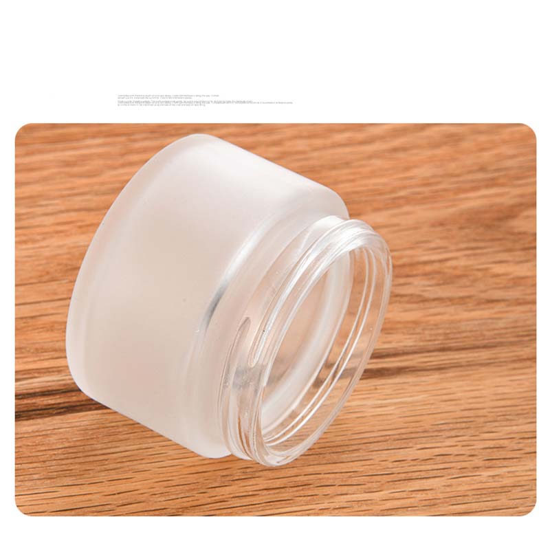 Frosted Inclined Shoulder 50g Glass Cream Cosmetic Jar with Bamboo Cap