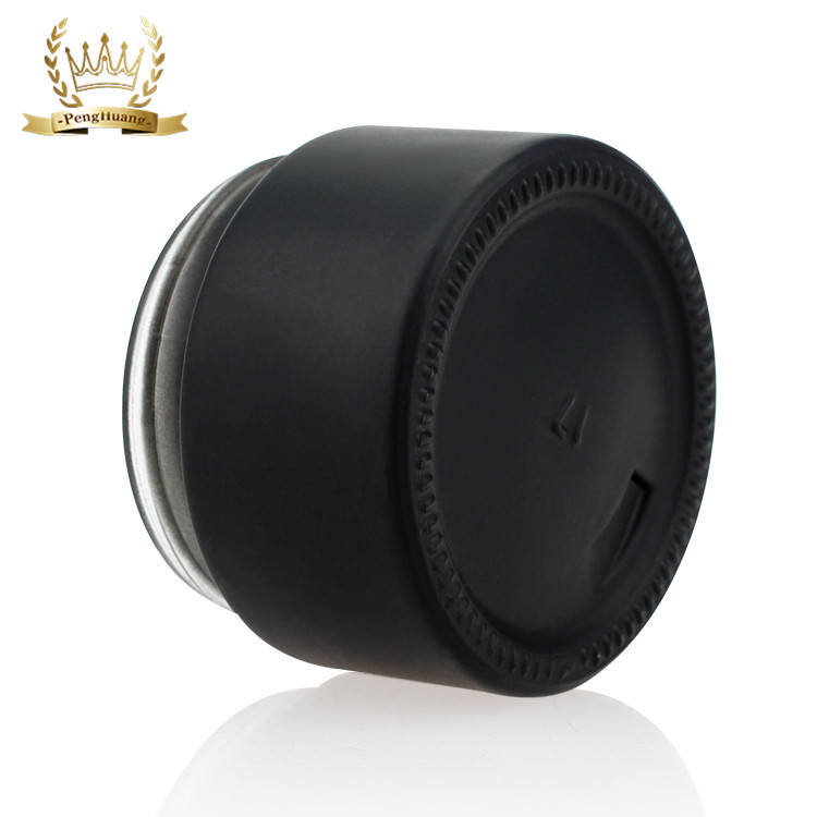 Frosted Matt Black Cosmetic Cream Packaging Glass Jar with Bamboo Plastic Lid Gold Cap 50g Aluminum Screw Cap Jars and Lids