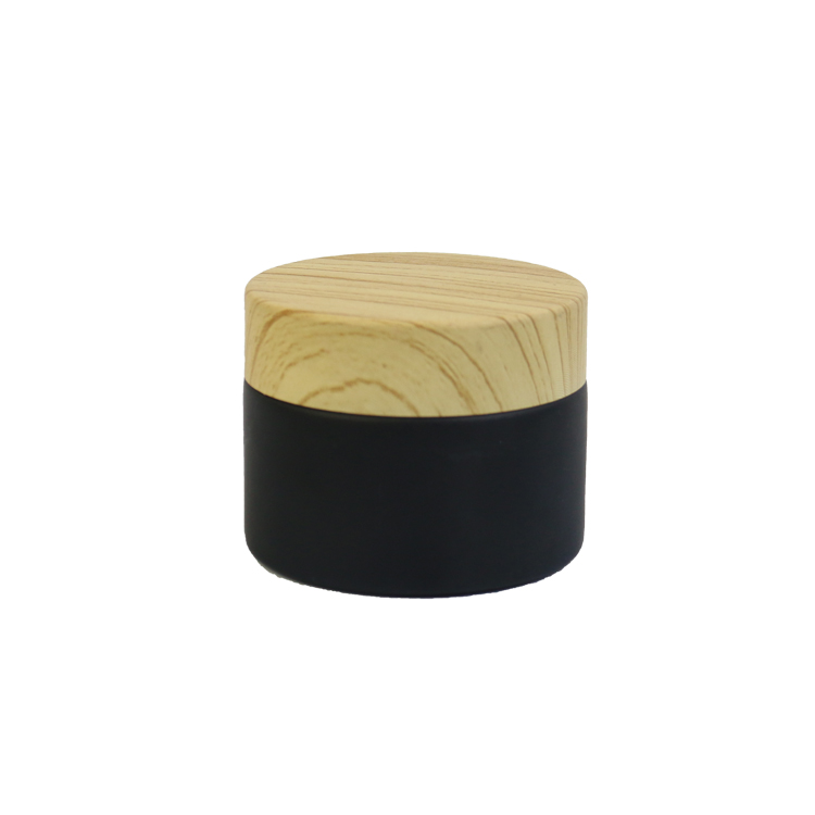 Frosted Matt Black Glass Jar with Lid for Skin Care Cream 5g 10g 15g 20g 30g 50g