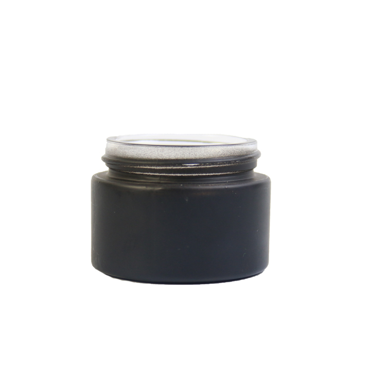 Frosted Matt Black Glass Jar with Lid for Skin Care Cream 5g 10g 15g 20g 30g 50g