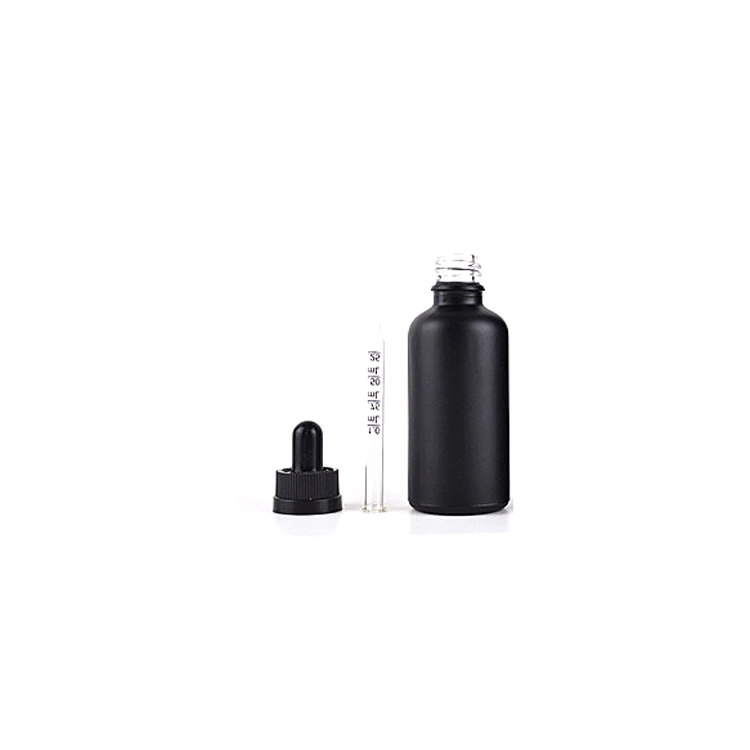 Frosted Matte Black 1ounce 30ml Tincture Bottles Glass Dropper with childproof cap