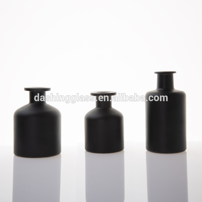 Frosted Matte Black Reed Diffuser Glass Bottle Aroma Diffuser Bottle with Cap