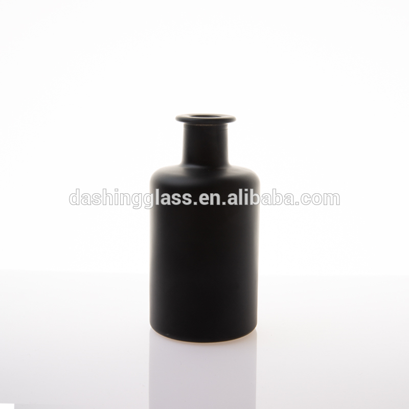 Frosted Matte Black Reed Diffuser Glass Bottle Aroma Diffuser Bottle with Cap