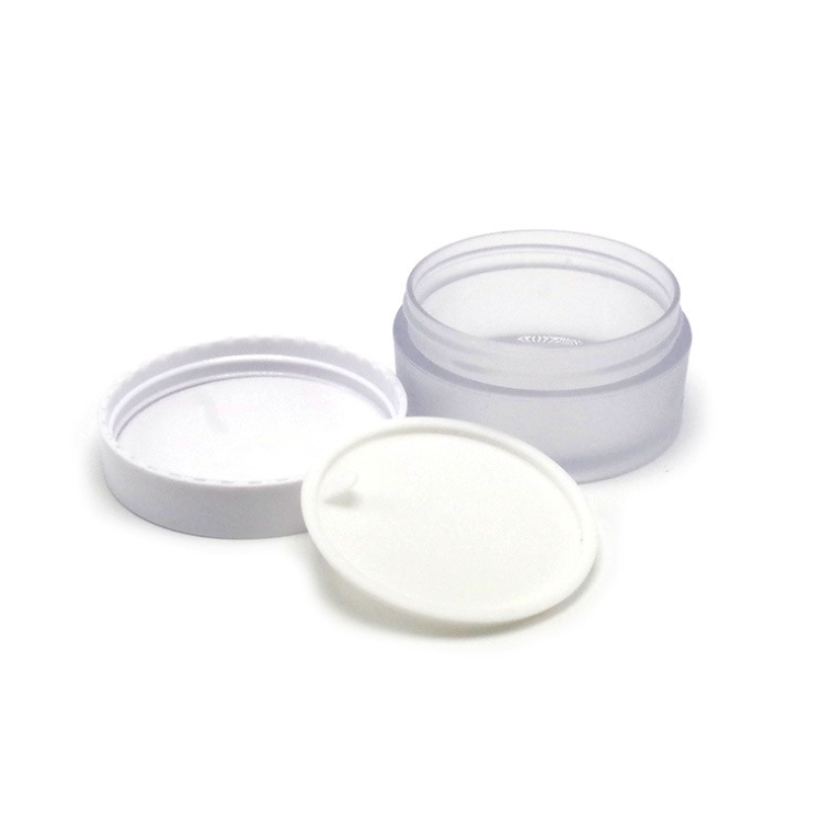 Frosted Plastic Cosmetic Jar 50G White Frosted Clear Pet Cream Jar