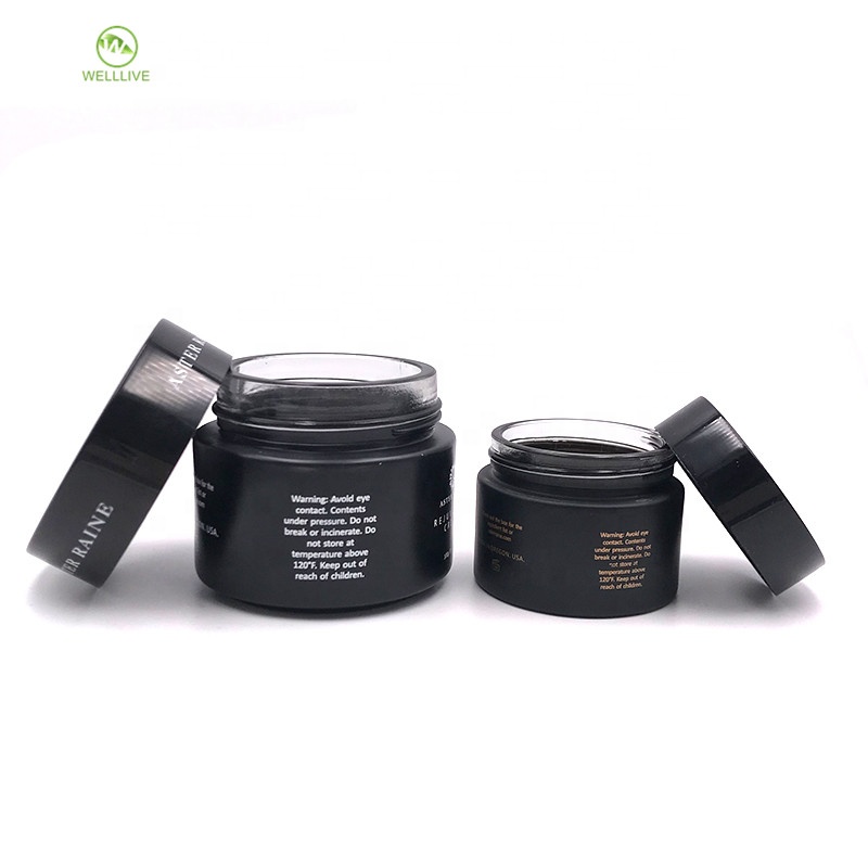 Frosted black 5g 10g 15g 20g 30g 50g 100g opaque glass jar for skin whitening face cream