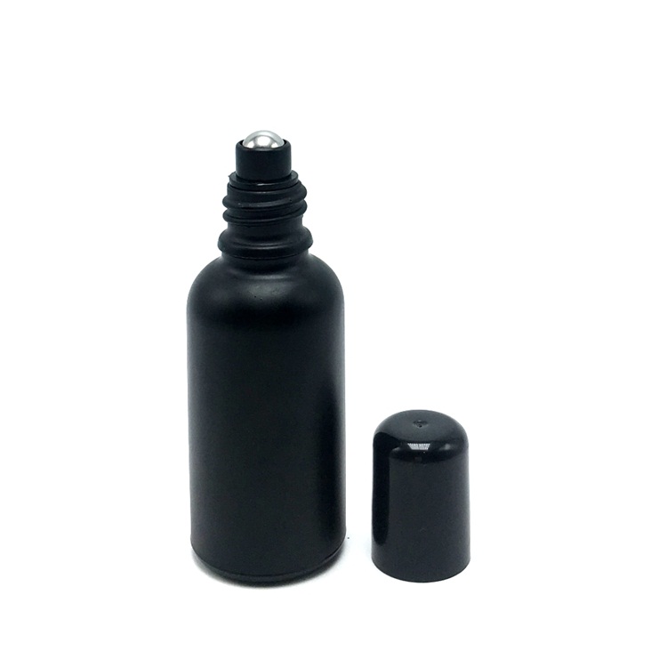 Frosted black dropper spray roll on essential oil 50ml glass bottle