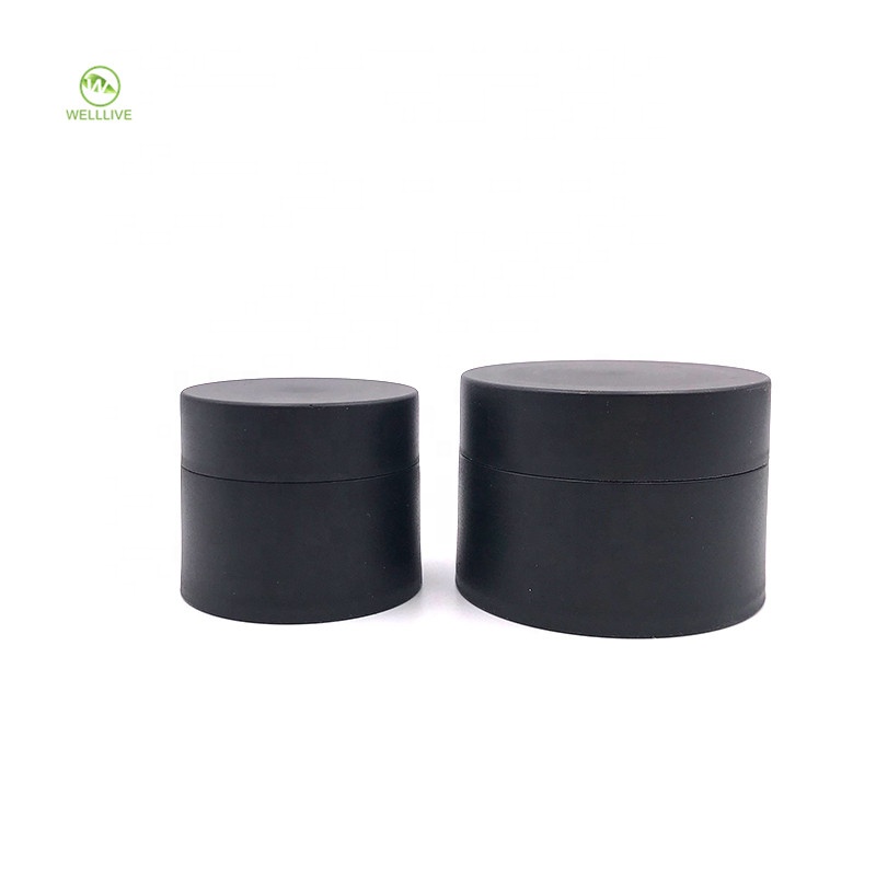 Frosted black matte color round shaped 3g 5g 10g 15g 30g 50g 80g plastic jar for cream 1 oz