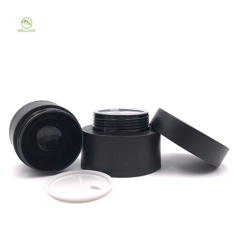 Frosted black matte color round shaped 3g 5g 10g 15g 30g 50g 80g plastic jar for cream 1 oz