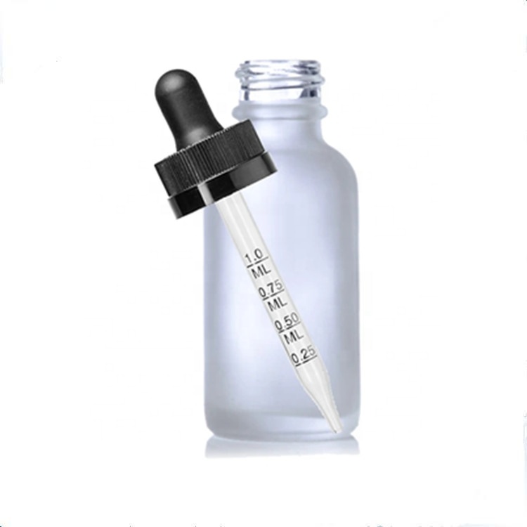 Frosted clear amber vape cbd essential oil 15ml 30ml 60ml 120ml .5oz 1oz 2oz 4oz  child proof boston round glass dropper bottles