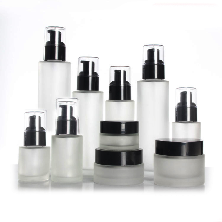 Frosted glass airless pump bottle glass 20ml 30ml 50ml 80ml 100ml