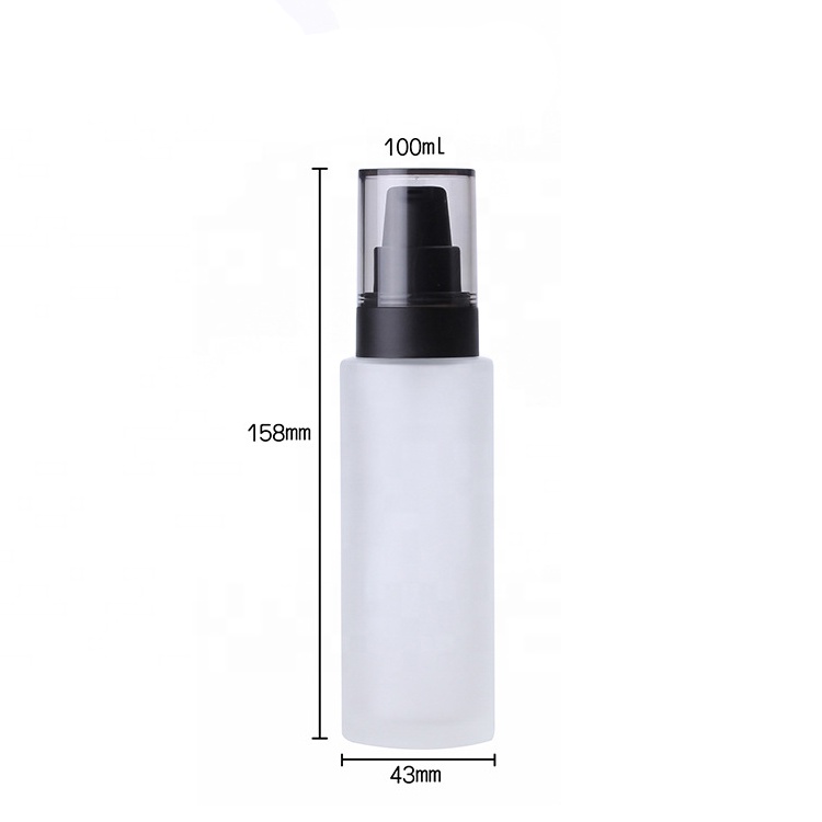 Frosted glass airless pump bottle glass 20ml 30ml 50ml 80ml 100ml