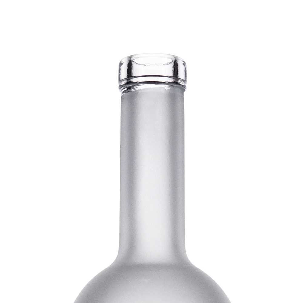 Frosted glass bottle vodka liquor and beverage glass bottle liquor