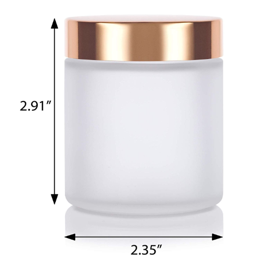 Frosted glass cosmetic jar for powder with silver cap 4oz 120ml