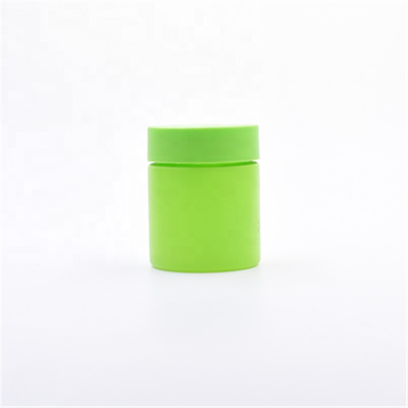 Frosted green 1oz 2oz 3oz 4oz round air tight wide mouth weed containers cbd hemp flower child resistant glass jar with caps