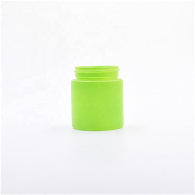 Frosted green 1oz 2oz 3oz 4oz round air tight wide mouth weed containers cbd hemp flower child resistant glass jar with caps