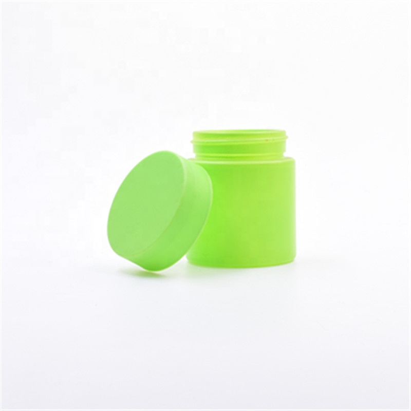Frosted green 1oz 2oz 3oz 4oz round air tight wide mouth weed containers cbd hemp flower child resistant glass jar with caps