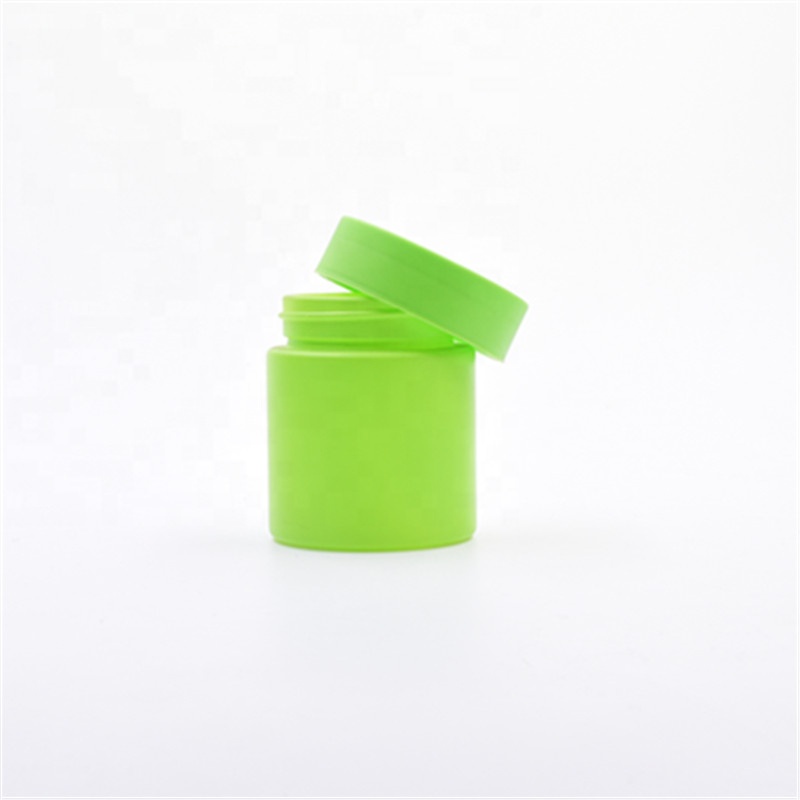 Frosted green 1oz 2oz 3oz 4oz round air tight wide mouth weed containers cbd hemp flower child resistant glass jar with caps