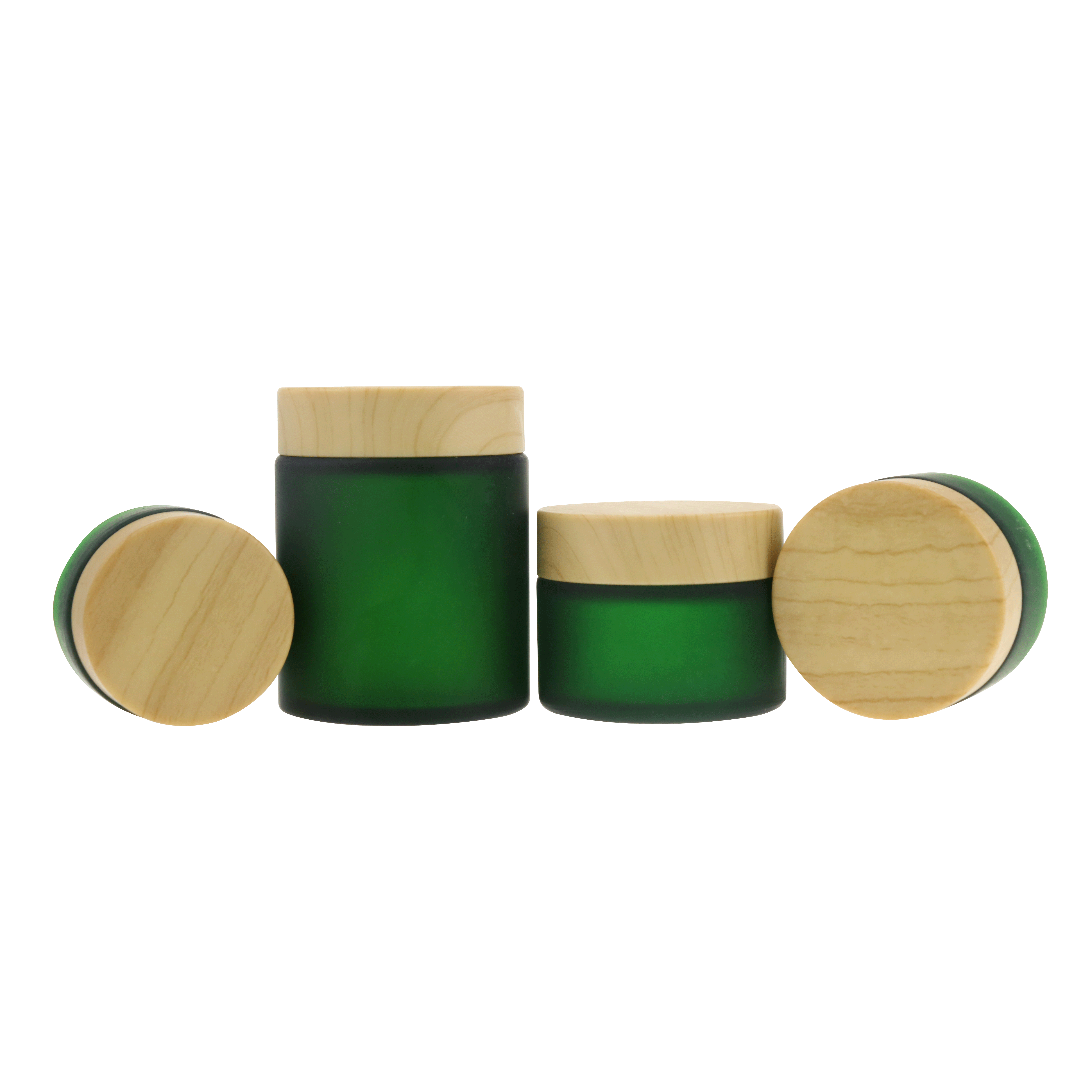 Frosted green /amber 20g 30g 50g glass cosmetic cream jar wide mouth medical salve container with airtight different lid