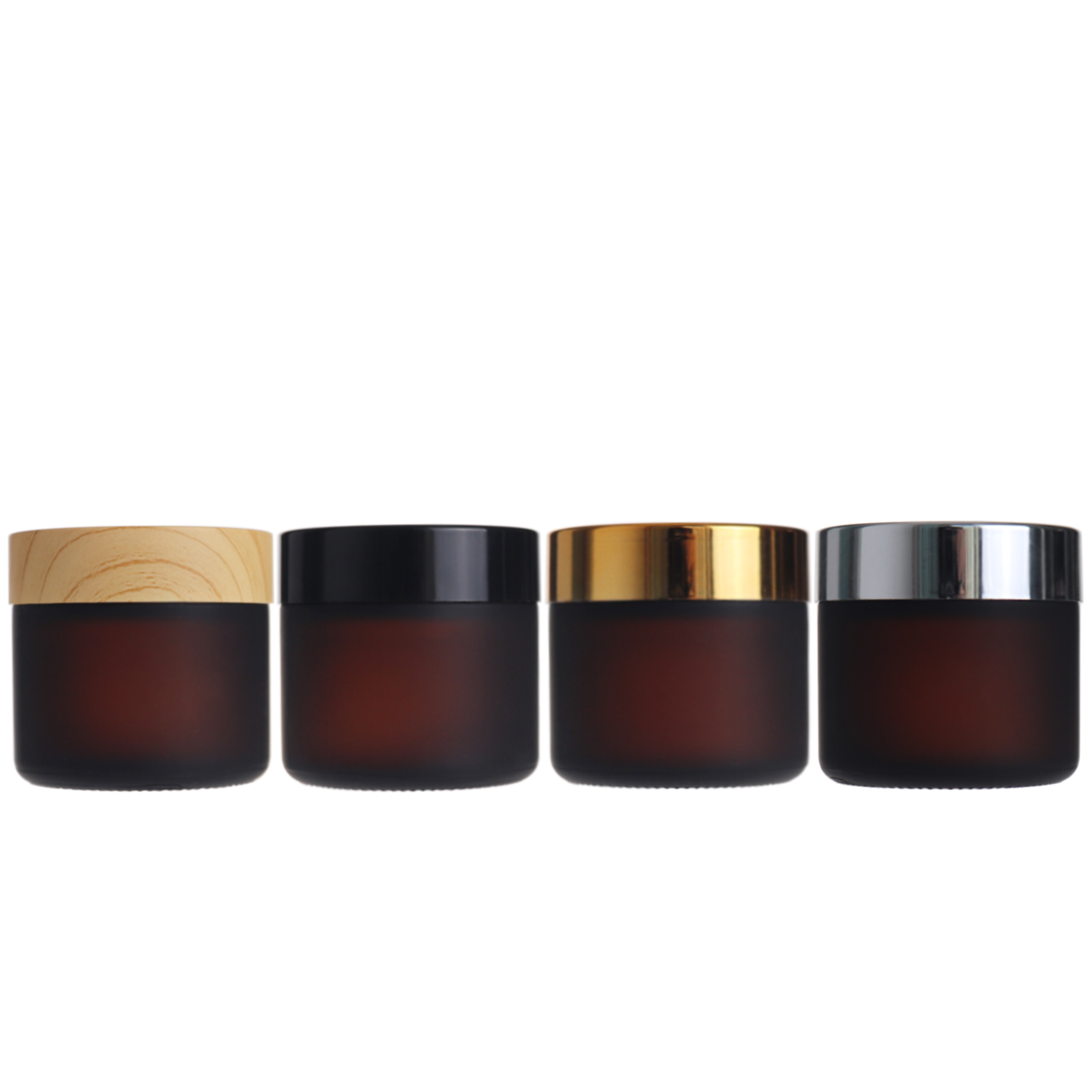 Frosted jars skin care 2 oz glass cosmetic jar with lid