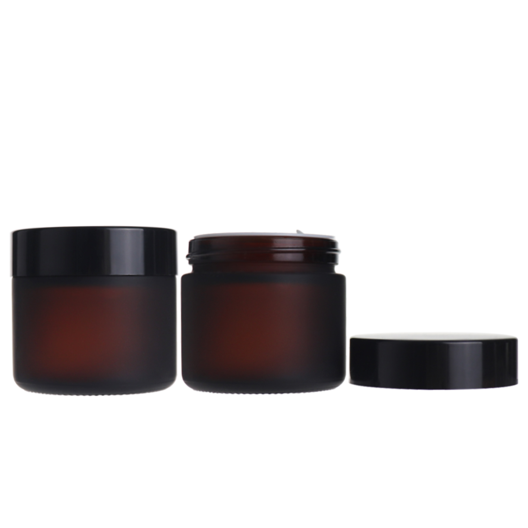Frosted jars skin care 2 oz glass cosmetic jar with lid