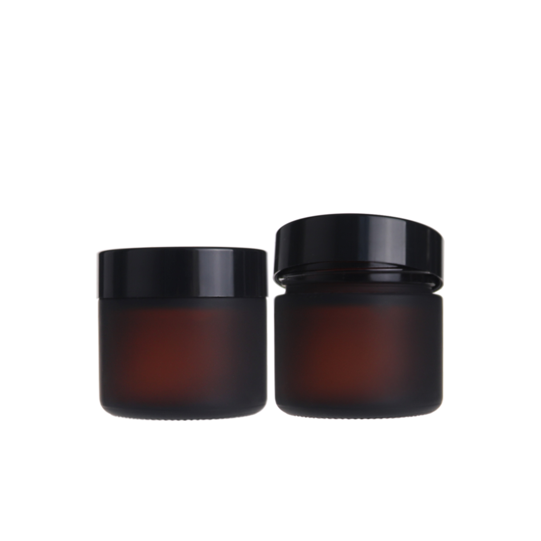 Frosted jars skin care 2 oz glass cosmetic jar with lid