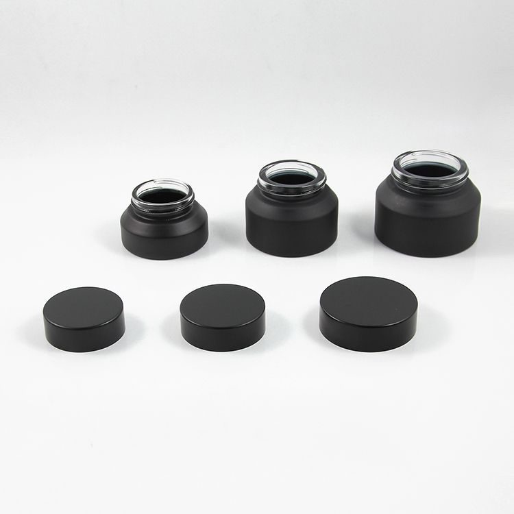 Frosted pink /green /amber 15g 30g 50g glass cosmetic cream jar wide mouth medical salve container with airtight different lid