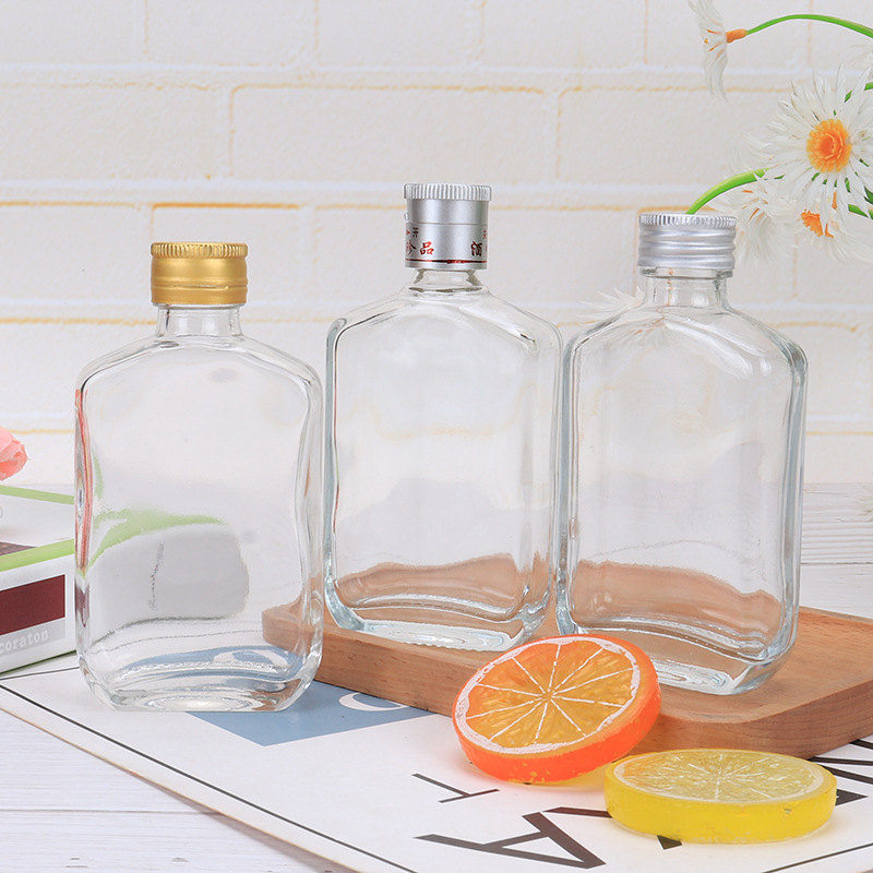 Frosted small mini liquor glass whisky vodka bottle with metal screw cap 100ml 200ml 300ml alcohol drink bottle tequila