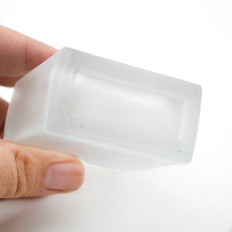 Frosted square glass essential oil bottle with Rose golden dropper