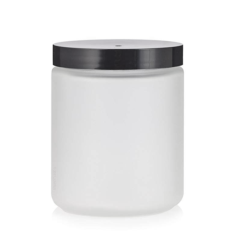 Frosted straight side round 8oz cosmetic jar bottles
