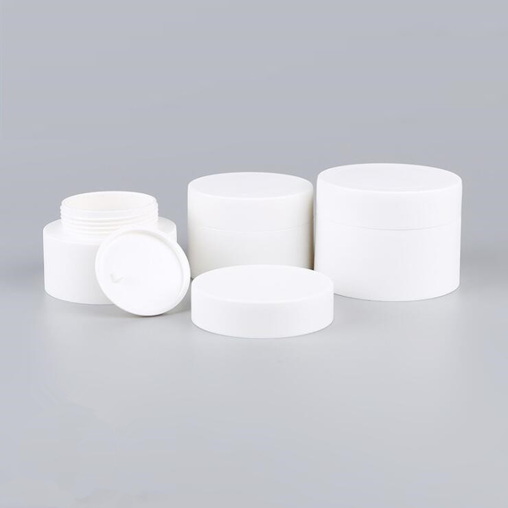 Frosted white PP plastic Container cream Jar 50ml 80ml 50g 80g Cosmetics Storage bottles boxes with screw cap hand pad