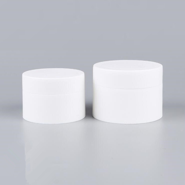 Frosted white PP plastic Container cream Jar 50ml 80ml 50g 80g Cosmetics Storage bottles boxes with screw cap hand pad