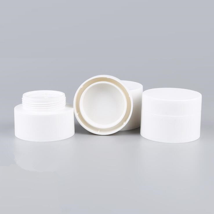 Frosted white PP plastic Container cream Jar 50ml 80ml 50g 80g Cosmetics Storage bottles boxes with screw cap hand pad