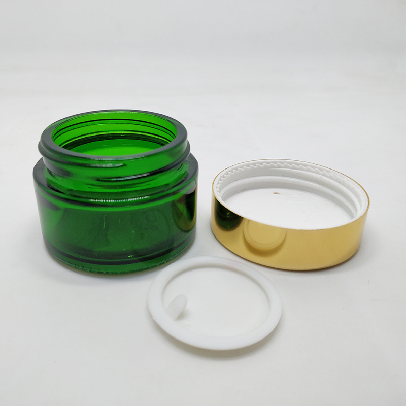 Frosted wide mouth purple glass container jar black lids 20g package Skincare frosted glass jars and lids 50g cosmetic packaging