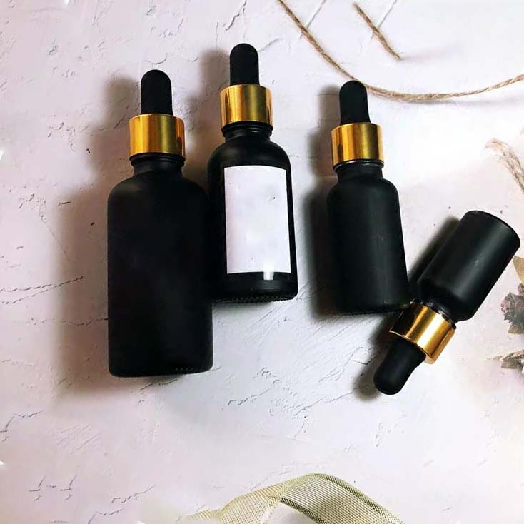 Frosting Glass dropper Bottles customized Essential Oil dropper bottle for cosmetic packaging