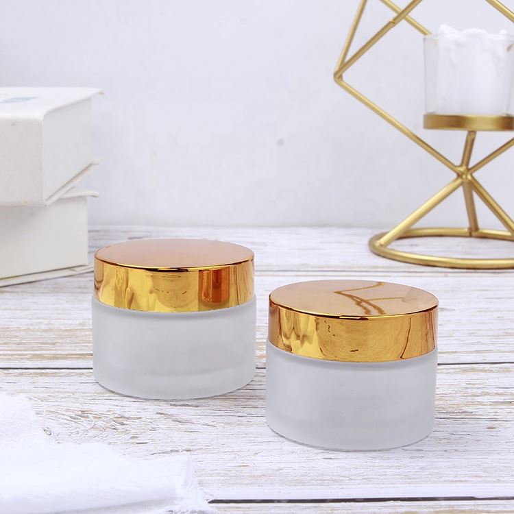 Frosting skin care cream packaging container cosmetic jar with aluminum lid