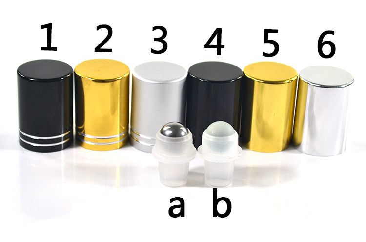 Froted clear black amber perfume10ml essential oil glass roller bottle with aluminum cap