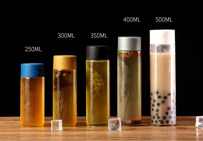 Fruit Juice Beverage Bottle Manufacturer Direct Fruit Juice Bottle Milk Tea Bottle Wholesale Custom Logo Drink Cold Drink Tea Gl