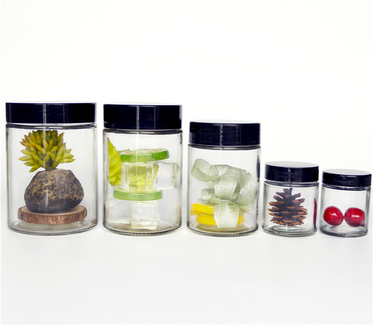 Full Size Clear Glass Canning Jar For Spice Food Jam