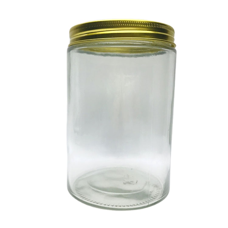 Full mouth 750 ml high quality mango butter wide glass jar  with aluminum cap