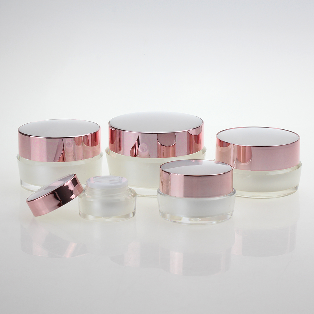 Full size 5g 10g 15g 30g 50g acrylic jar empty plastic cosmetic cream jars facial cream jar 5g 10g 15g 30g 50g
