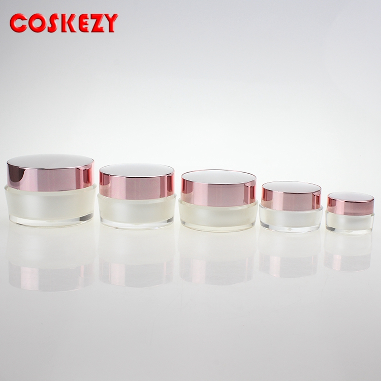 Full size 5g 10g 15g 30g 50g acrylic jar empty plastic cosmetic cream jars facial cream jar 5g 10g 15g 30g 50g