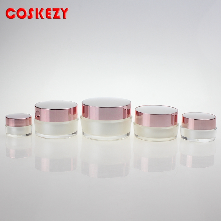 Full size 5g 10g 15g 30g 50g acrylic jar empty plastic cosmetic cream jars facial cream jar 5g 10g 15g 30g 50g