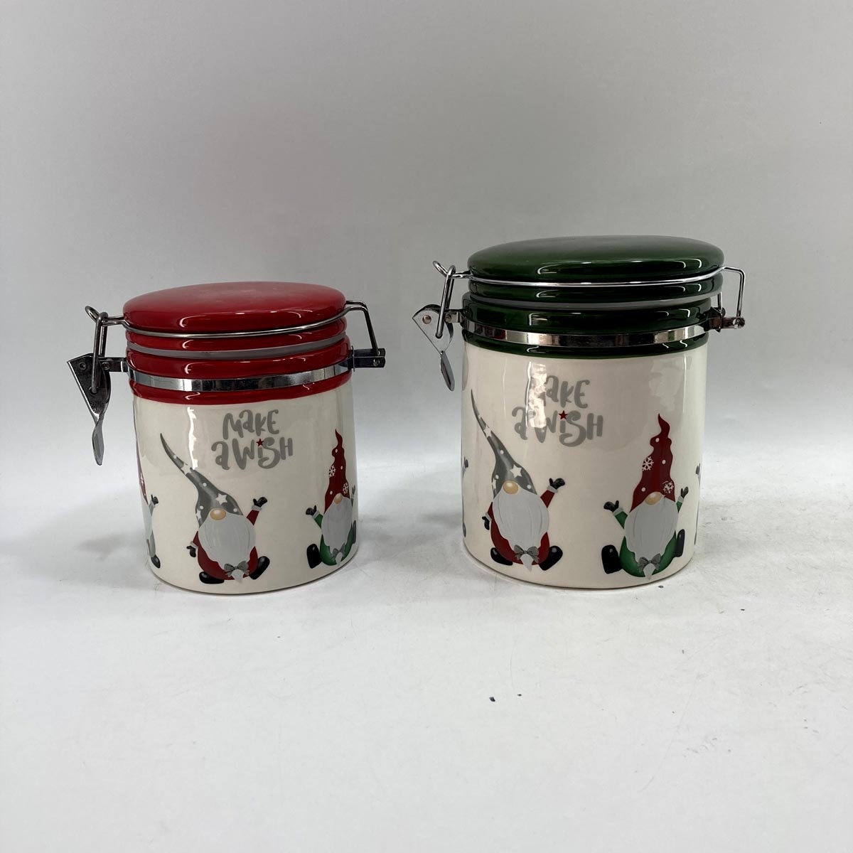 Funny snowman ceramic storage jar
