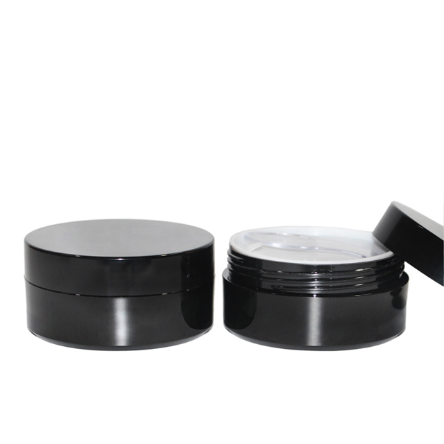 Fuyun 100g Black Skin Care Cream Jars Plastic Hair Conditioner Jars with Screw Cap