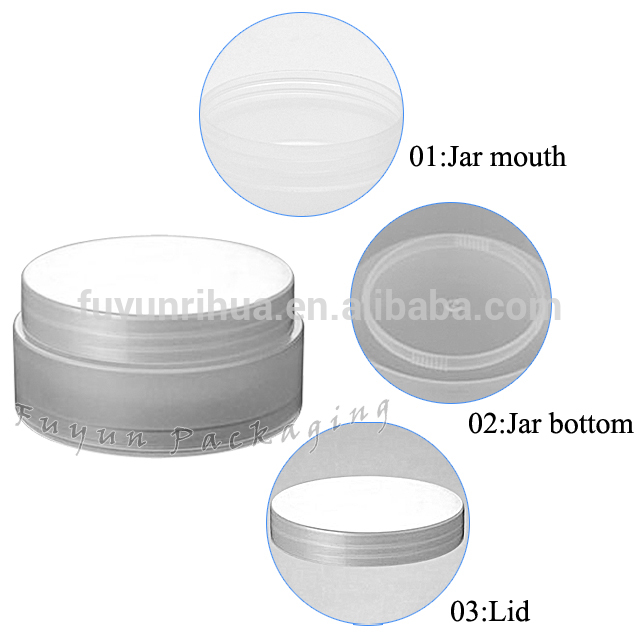 Fuyun 100g Frosted Matt White Double Wall Plastic PP Jars